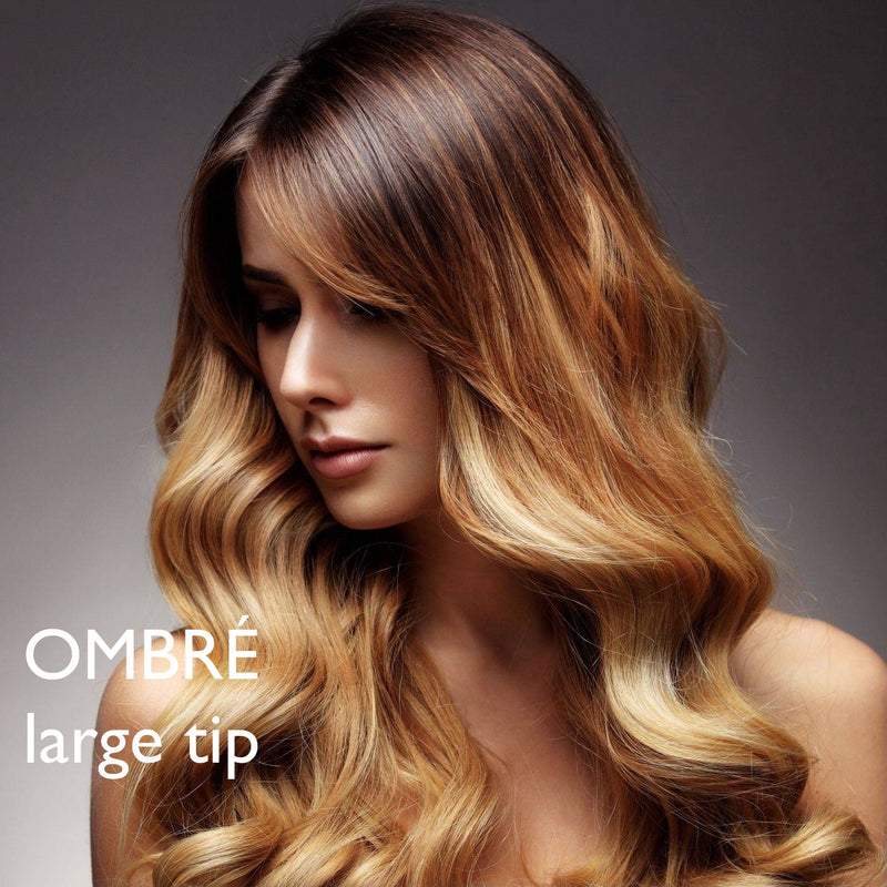 The Ombre Blend collection begins with a dark root for approximately 2-4 inches and then fades to the lighter body color.